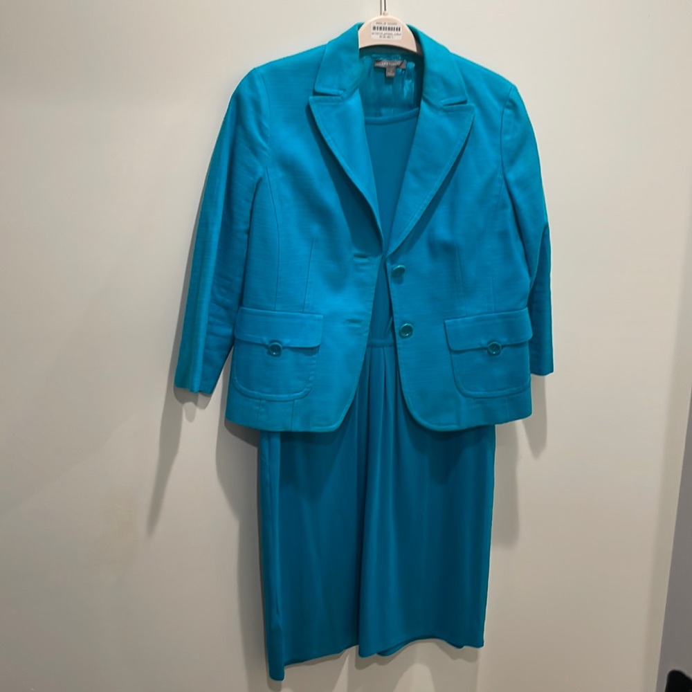 Ann Taylor turquoise jacket and dress